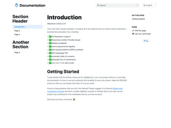Astro Docs Template screenshot