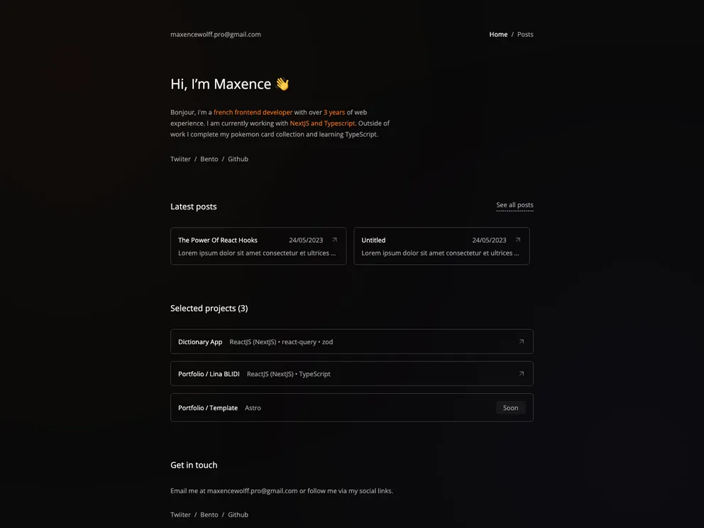 Astro Portfolio Template screenshot