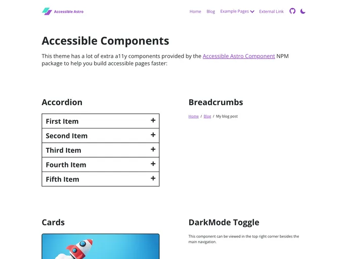 Accessible Astro Components screenshot